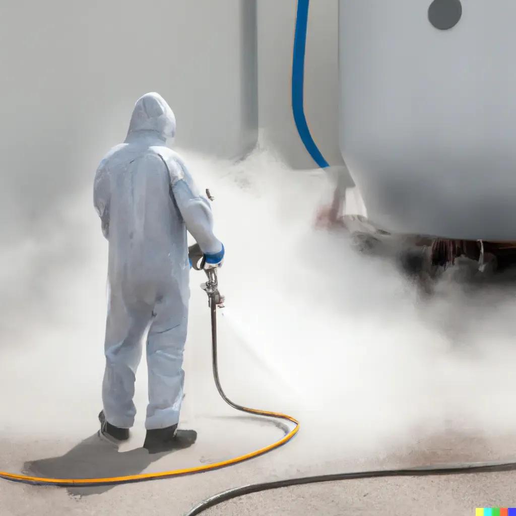 Man with dry ice blasting gun CMW CO2 Technologies